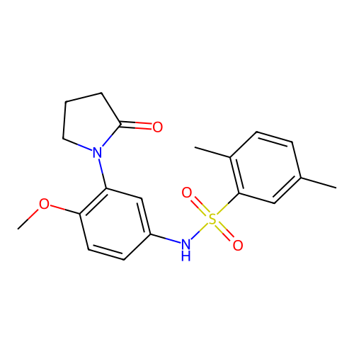 N-(4-methoxy-3-(2-oxopyrrolidin-1-yl)phenyl)-2,5-dimethylbenzenesulfonamide structure