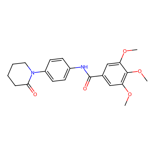 3,4,5-trimethoxy-N-[4-(2-oxopiperidin-1-yl)phenyl]benzamide structure