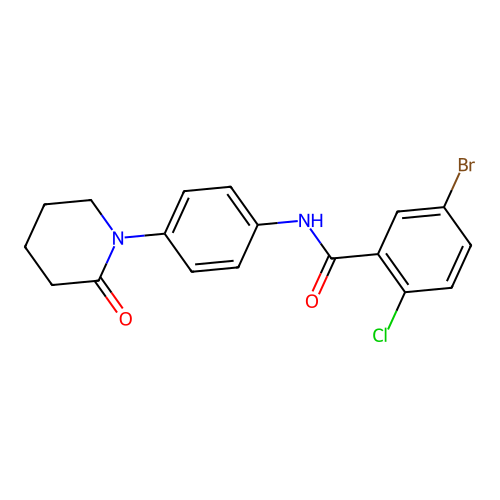5-bromo-2-chloro-N-[4-(2-oxopiperidin-1-yl)phenyl]benzamide structure