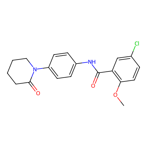 5-chloro-2-methoxy-N-[4-(2-oxopiperidin-1-yl)phenyl]benzamide structure