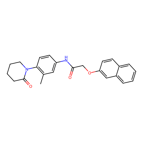 N-[3-methyl-4-(2-oxopiperidin-1-yl)phenyl]-2-(naphthalen-2-yloxy)acetamide structure