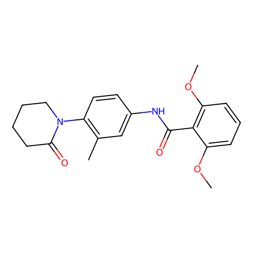 2,6-dimethoxy-N-[3-methyl-4-(2-oxopiperidin-1-yl)phenyl]benzamide structure