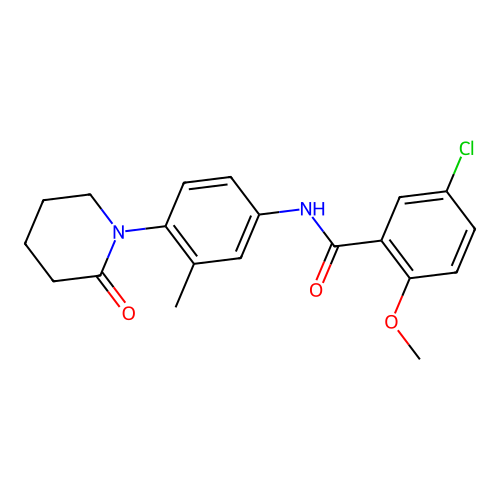 5-chloro-2-methoxy-N-[3-methyl-4-(2-oxopiperidin-1-yl)phenyl]benzamide structure