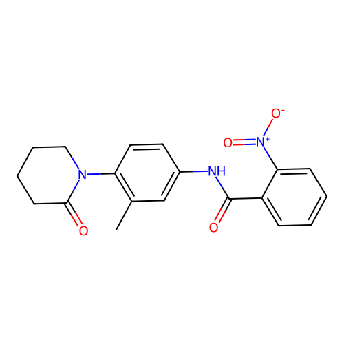 N-[3-methyl-4-(2-oxopiperidin-1-yl)phenyl]-2-nitrobenzamide structure