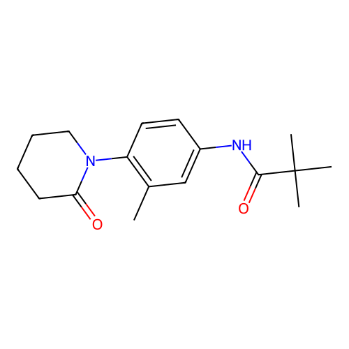 2,2-dimethyl-N-[3-methyl-4-(2-oxopiperidin-1-yl)phenyl]propanamide structure