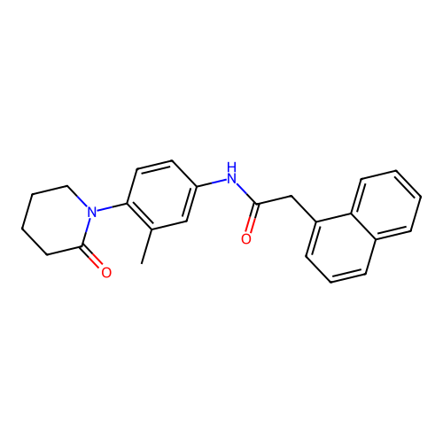 N-[3-methyl-4-(2-oxopiperidin-1-yl)phenyl]-2-(naphthalen-1-yl)acetamide structure