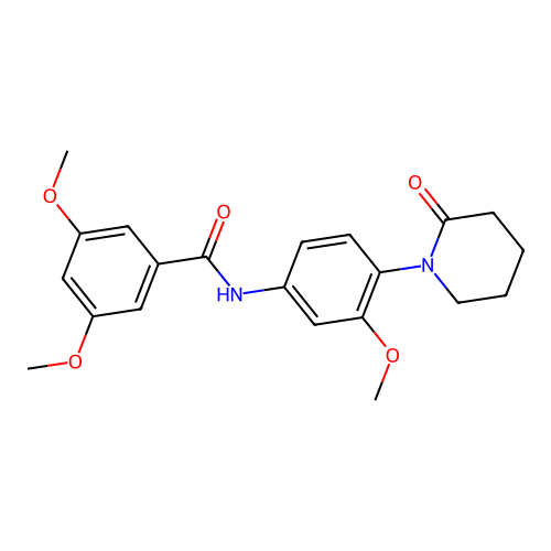 3,5-dimethoxy-N-[3-methoxy-4-(2-oxopiperidin-1-yl)phenyl]benzamide structure