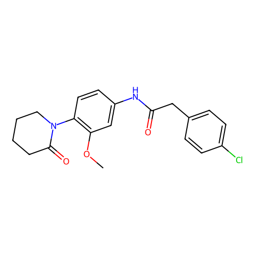 2-(4-chlorophenyl)-N-[3-methoxy-4-(2-oxopiperidin-1-yl)phenyl]acetamide structure