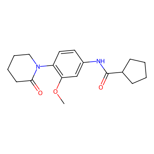 N-[3-methoxy-4-(2-oxopiperidin-1-yl)phenyl]cyclopentanecarboxamide structure