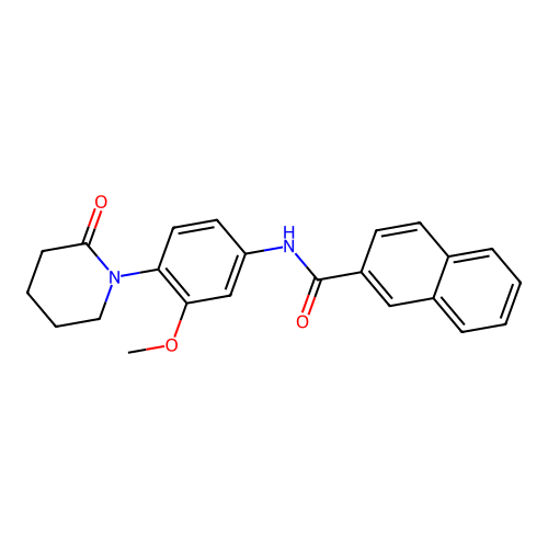 N-[3-methoxy-4-(2-oxopiperidin-1-yl)phenyl]naphthalene-2-carboxamide structure