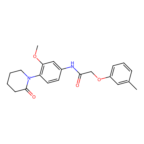N-[3-methoxy-4-(2-oxopiperidin-1-yl)phenyl]-2-(3-methylphenoxy)acetamide structure