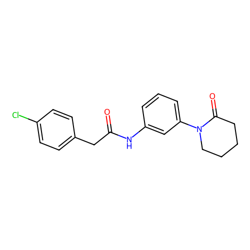2-(4-chlorophenyl)-N-[3-(2-oxopiperidin-1-yl)phenyl]acetamide structure