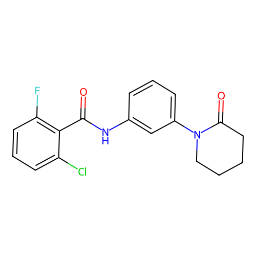 2-chloro-6-fluoro-N-[3-(2-oxopiperidin-1-yl)phenyl]benzamide structure