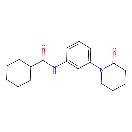 N-[3-(2-oxopiperidin-1-yl)phenyl]cyclohexanecarboxamide structure