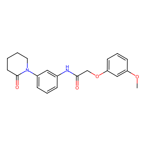 2-(3-methoxyphenoxy)-N-[3-(2-oxopiperidin-1-yl)phenyl]acetamide structure