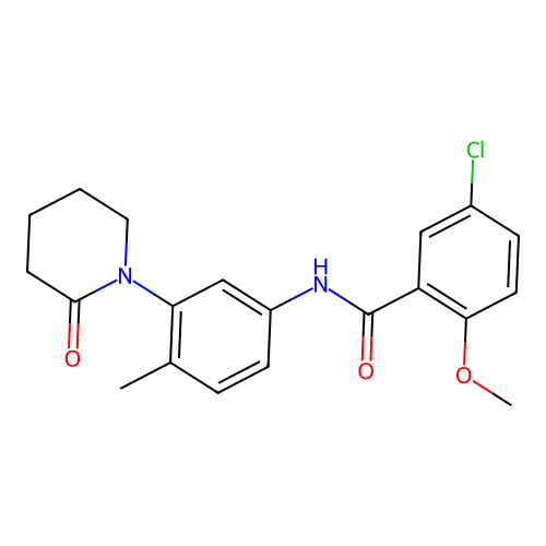 5-chloro-2-methoxy-N-[4-methyl-3-(2-oxopiperidin-1-yl)phenyl]benzamide structure