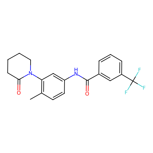 N-[4-methyl-3-(2-oxopiperidin-1-yl)phenyl]-3-(trifluoromethyl)benzamide structure