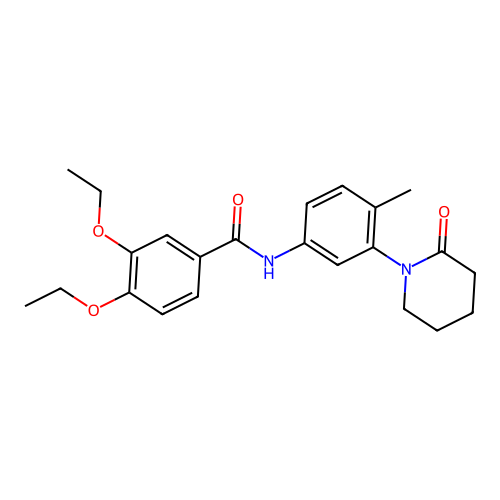 3,4-diethoxy-N-[4-methyl-3-(2-oxopiperidin-1-yl)phenyl]benzamide structure