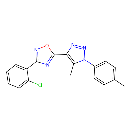 3-(2-Chlorophenyl)-5-[5-methyl-1-(4-methylphenyl)triazol-4-yl]-1,2,4-oxadiazole structure