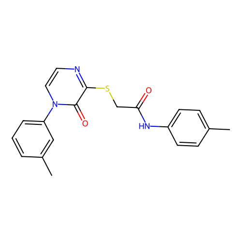 N-(4-methylphenyl)-2-[4-(3-methylphenyl)-3-oxopyrazin-2-yl]sulfanylacetamide structure