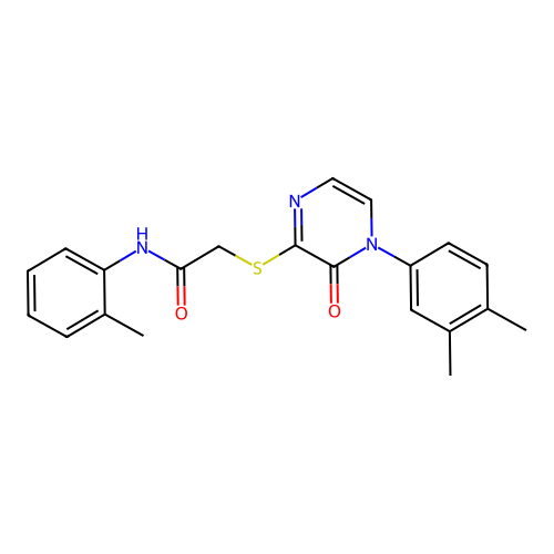 2-[4-(3,4-dimethylphenyl)-3-oxopyrazin-2-yl]sulfanyl-N-(2-methylphenyl)acetamide structure