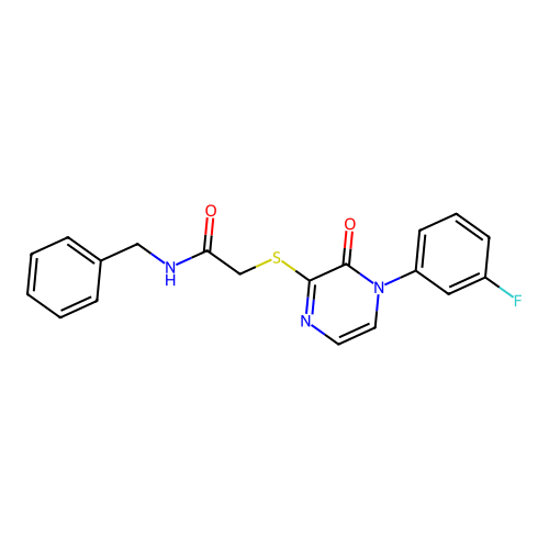 N-benzyl-2-{[4-(3-fluorophenyl)-3-oxo-3,4-dihydropyrazin-2-yl]sulfanyl}acetamide structure