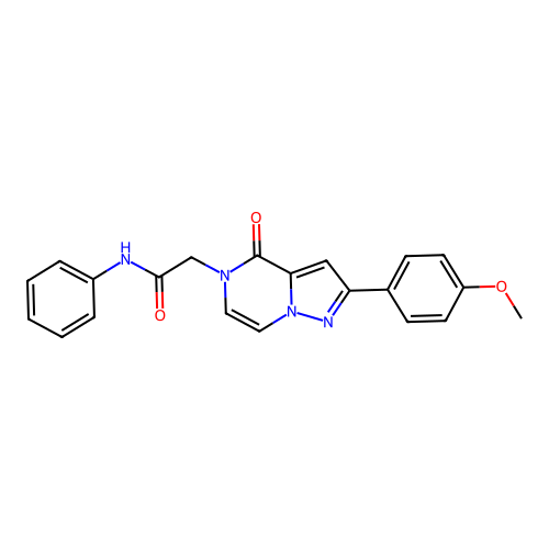 2-[2-(4-methoxyphenyl)-4-oxopyrazolo[1,5-a]pyrazin-5(4H)-yl]-N-phenylacetamide structure