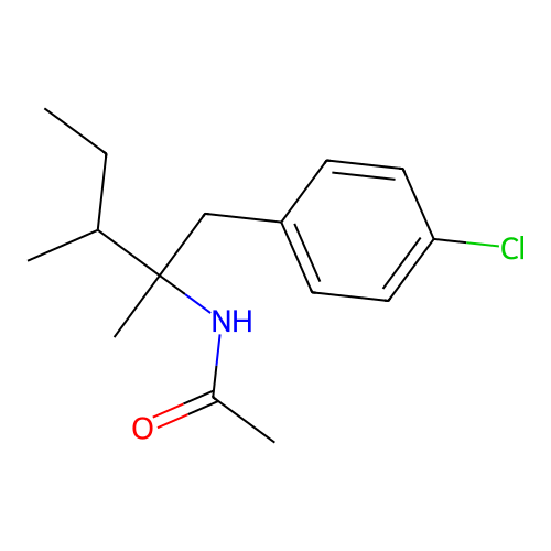 N-[1-(4-chlorophenyl)-2,3-dimethylpentan-2-yl]acetamide structure