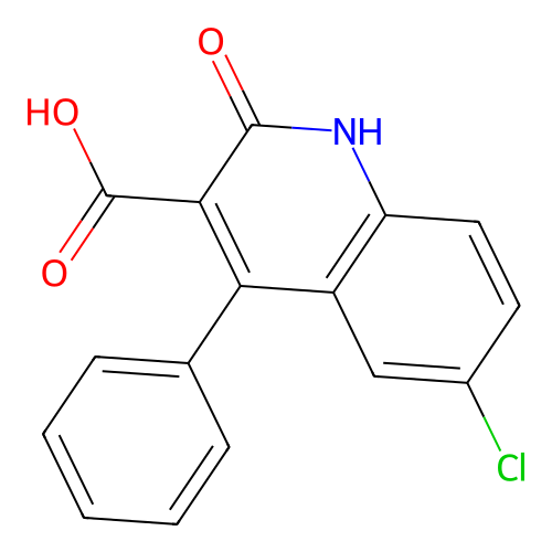 6-chloro-2-oxo-4-phenyl-1H-quinoline-3-carboxylic acid structure