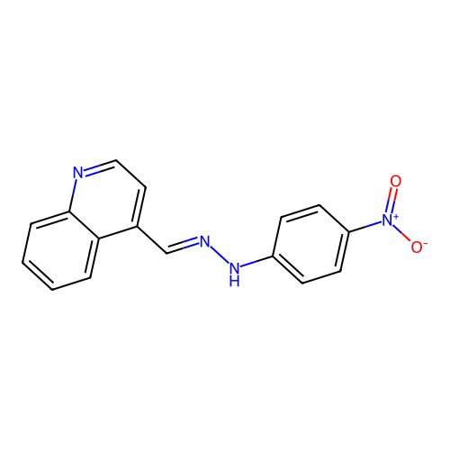 4-{[2-(4-Nitrophenyl)hydrazinylidene]methyl}quinoline structure