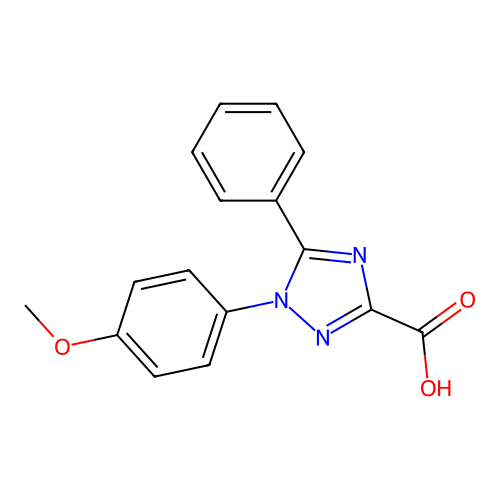1-(4-methoxyphenyl)-5-phenyl-1H-1,2,4-triazole-3-carboxylic acid structure
