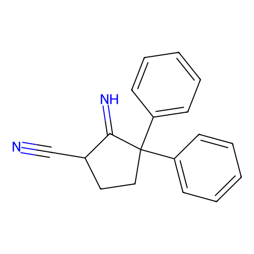 2-Imino-3,3-diphenyl-cyclopentanecarbonitrile structure