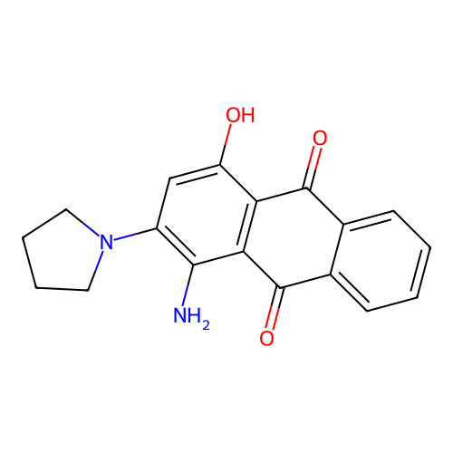 1-Amino-4-hydroxy-2-(pyrrolidin-1-YL)anthracene-9,10-dione structure