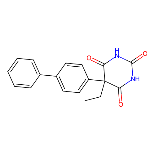 5-(4-Biphenylyl)-5-ethylbarbituric acid structure