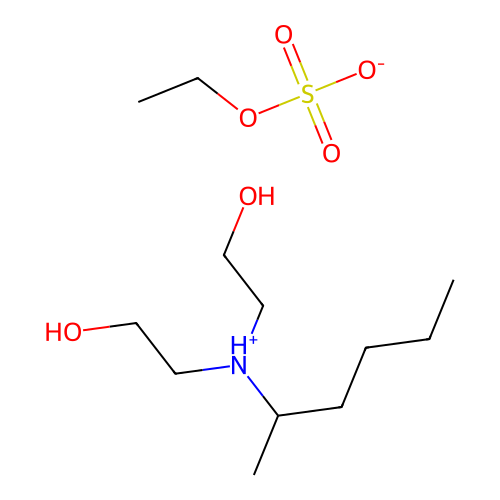 Ethyl sulfate;hexan-2-yl-bis(2-hydroxyethyl)azanium structure