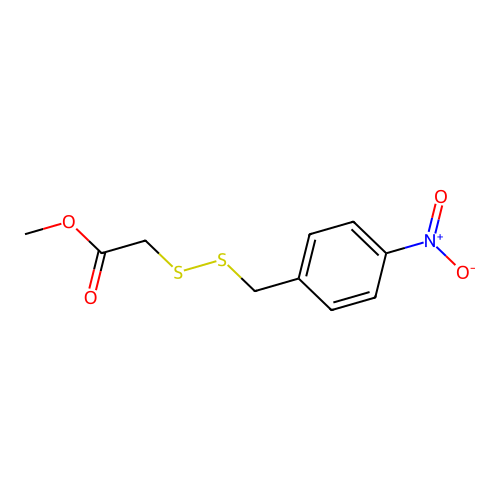 Methyl ((4-(hydroxy(oxido)amino)benzyl)dithio)acetate structure