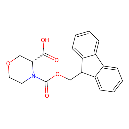 (3R)-4-{[(9H-fluoren-9-yl)methoxy]carbonyl}morpholine-3-carboxylic acid structure