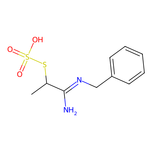S-(2-(Benzylamino)-2-imino-1-methylethyl) hydrogen thiosulfate structure
