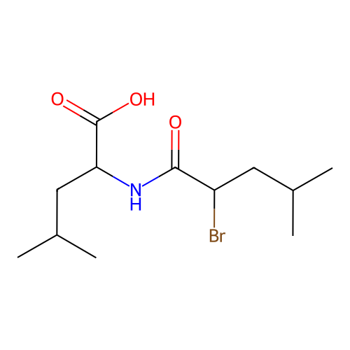 N-(2-Bromo-4-methyl-1-oxopentyl)-DL-leucine structure