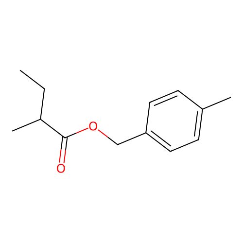 Butanoic acid, 2-methyl-, (4-methylphenyl)methyl ester structure