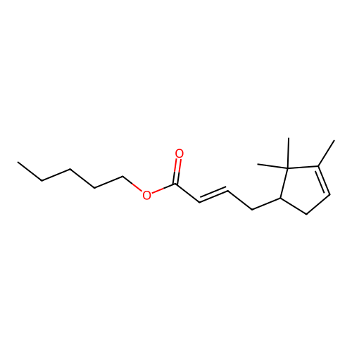 Pentyl 4-(2,2,3-trimethylcyclopent-3-en-1-yl)but-2-enoate structure