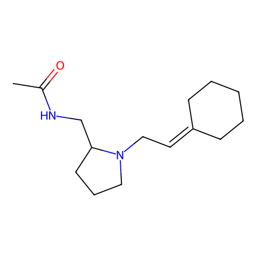 N-((1-(2-Cyclohexylideneethyl)-2-pyrrolidinyl)methyl)acetamide structure