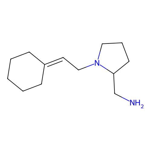 1-(2-Cyclohexylideneethyl)pyrrolidine-2-methylamine structure