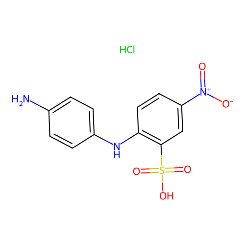 2-((4-Aminophenyl)amino)-5-nitrobenzenesulphonic acid hydrochloride structure