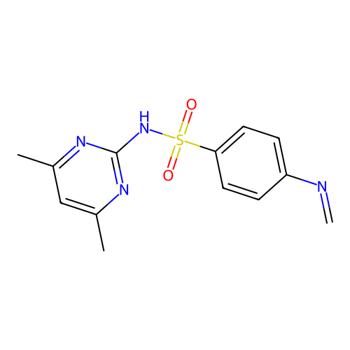 N-(4,6-Dimethyl-2-pyrimidinyl)-4-(methyleneamino)benzenesulphonamide structure