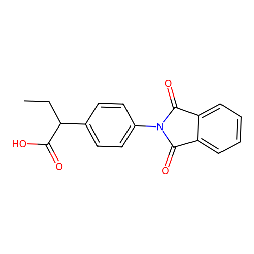 2-(4-(1,3-dihydro-1,3-dioxo-2H-isoindol-2-yl)phenyl)butyric acid structure
