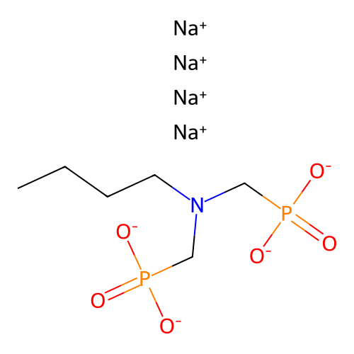 Tetrasodium ((butylimino)bis(methylene))bisphosphonate structure