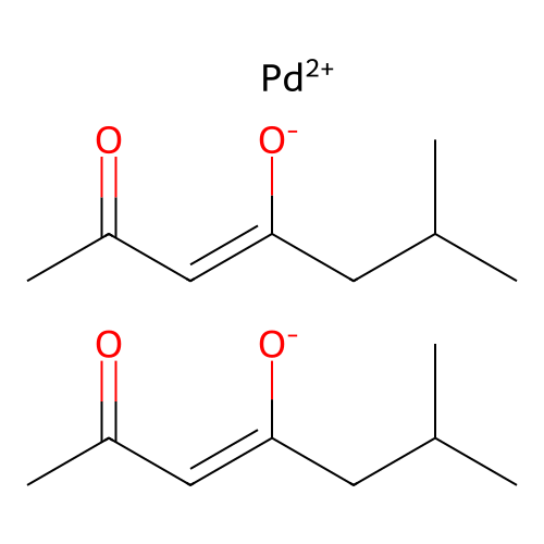 Bis(6-methylheptane-2,4-dionato-O,O')palladium structure