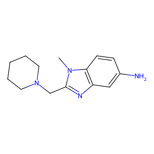 1-methyl-2-(piperidin-1-ylmethyl)-1H-benzo[d]imidazol-5-amine structure