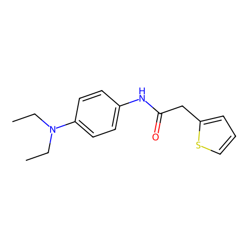 N-[4-(diethylamino)phenyl]-2-(2-thienyl)acetamide structure